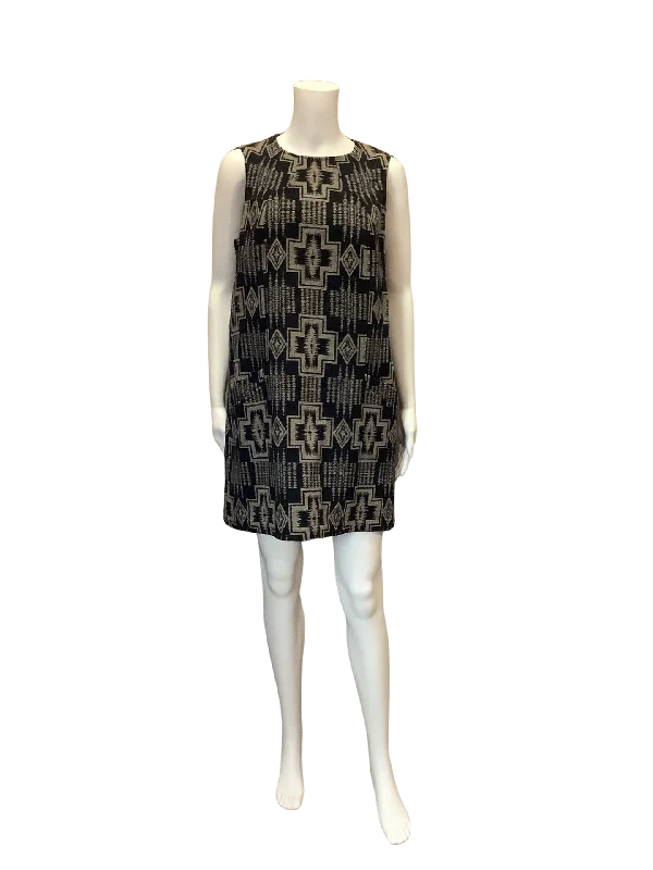 Pendelton Women's Dress Black Print Wool Sleeveless Lined Size: XL