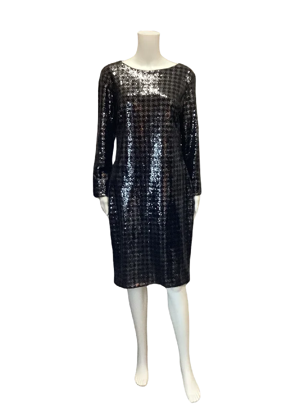 Ralph Lauren Women's Dress Black Sequin Houndstooth W/Tags Size: 12