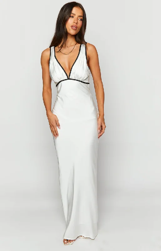 Rebel Rose Black And White Contrast Maxi Dress