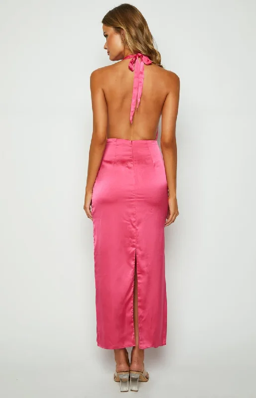 Seattle Pink Halter Formal Dress