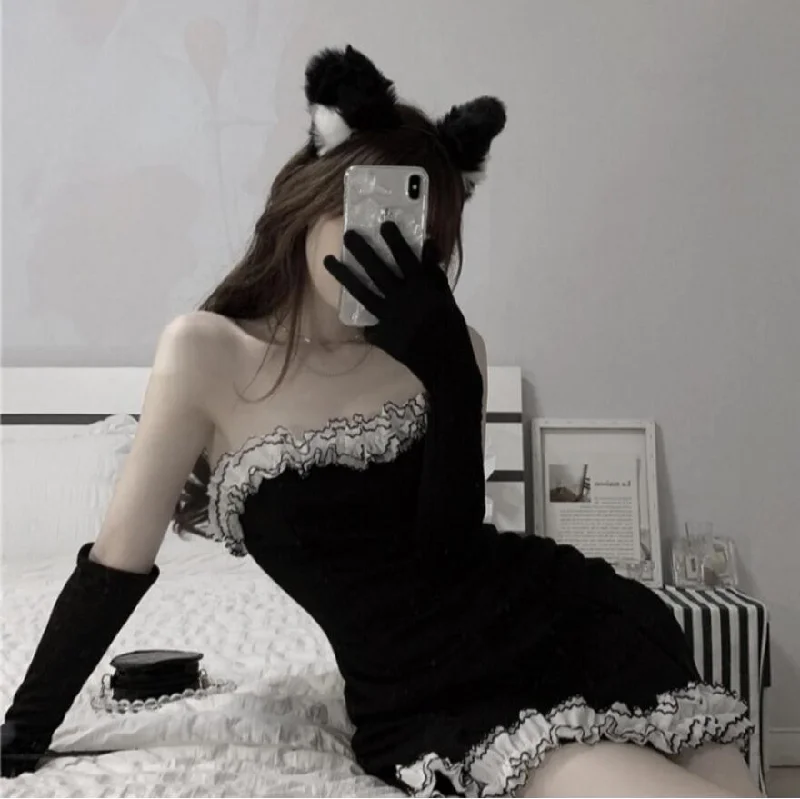 S / dress+gloves+headband