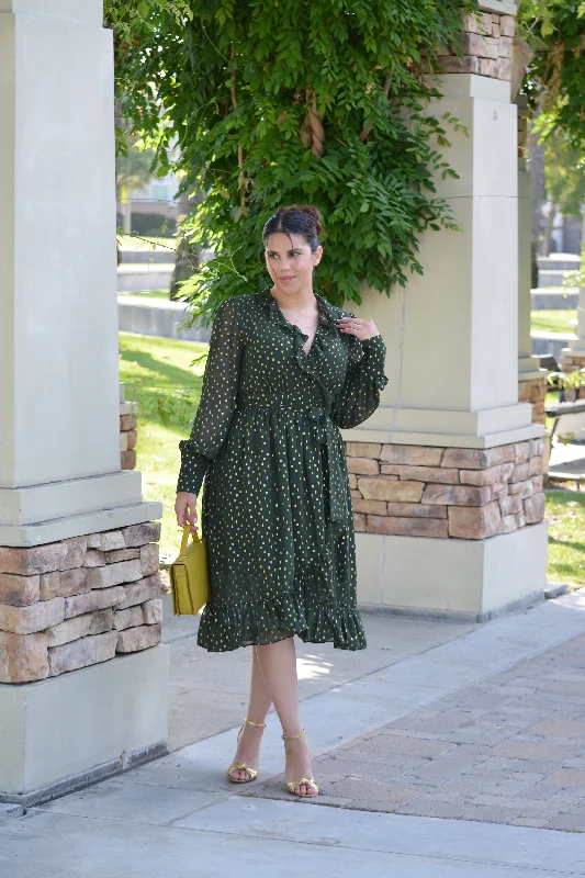 Talulla Hunter Green Gold Dash Dress