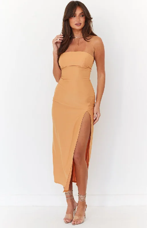 Willow Orange Midi Dress