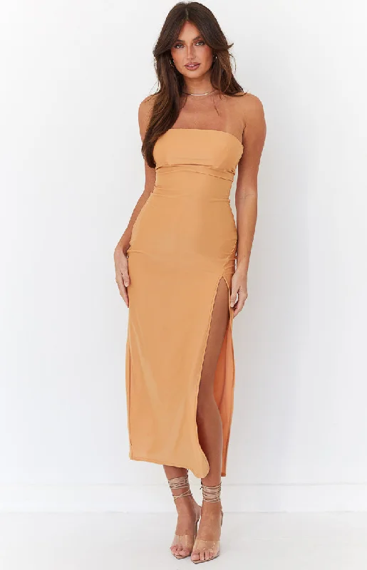 Willow Orange Midi Dress