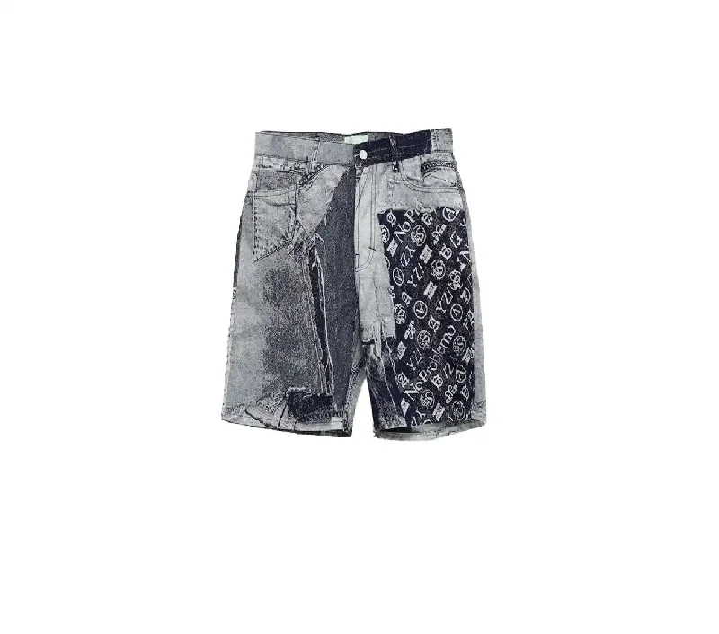 Aries Arise Jacquard Patchwork Shorts - Blue