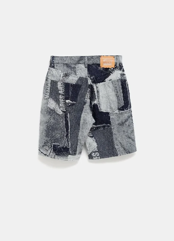 Aries Arise Jacquard Patchwork Shorts - Blue