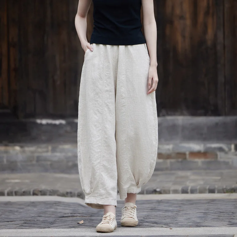 Cotton & Linen Traditional Chinese Style Women's Lantern Pants