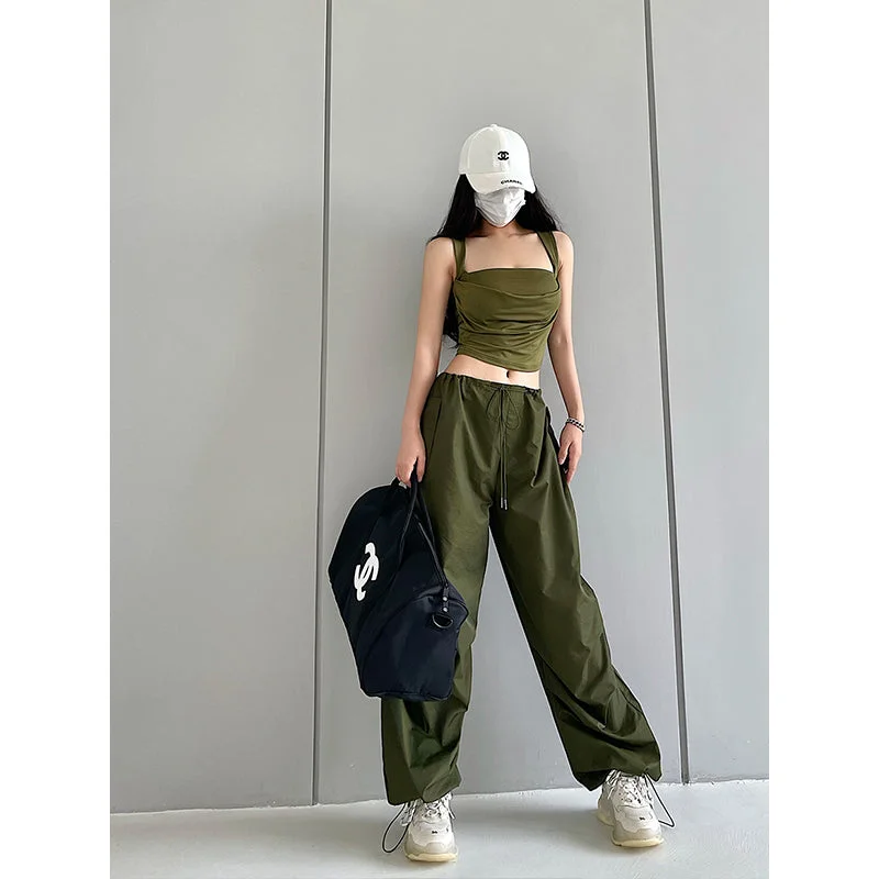 S / Army green pants