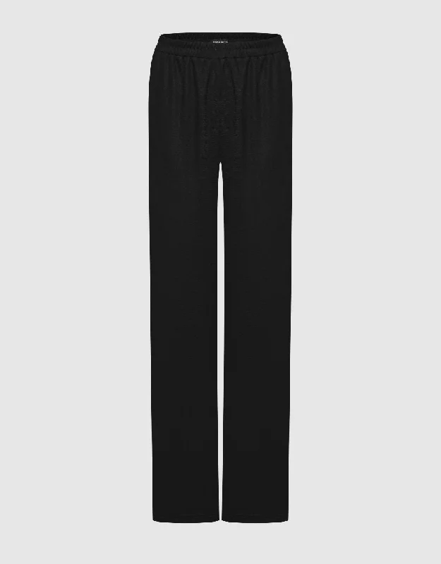 Elastic Waist Wide-Leg Pants