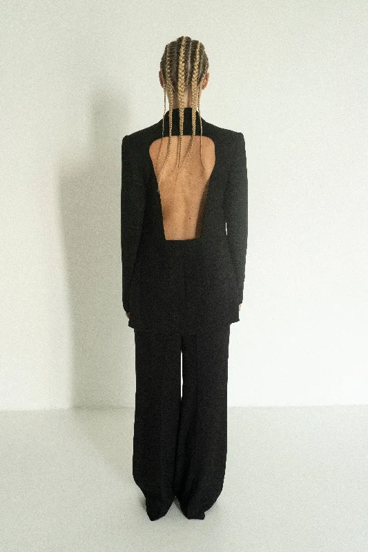 Polunochnik Black Viscose Trousers