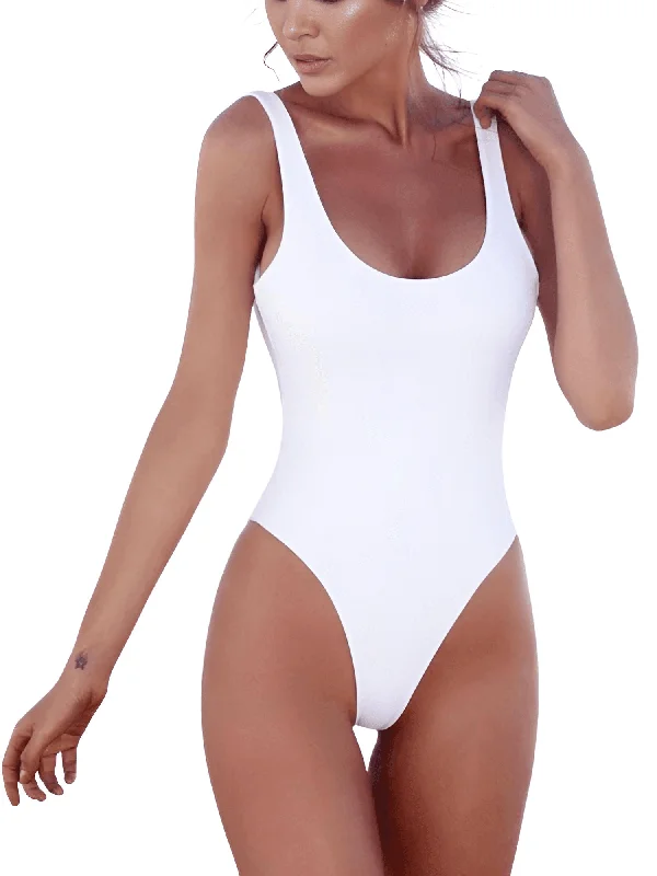 80s High Cut One Piece Swimsuit