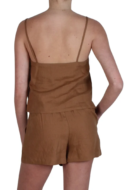 Athena Linen Short Cognac