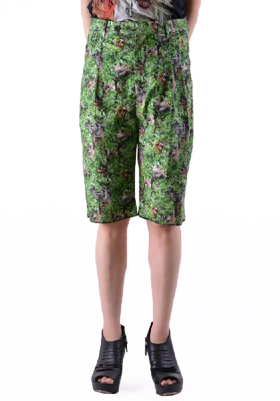 BLESS N°67 3070 C5164 LONG PLEATS SHORTS ANIMAL WISH SLOTH