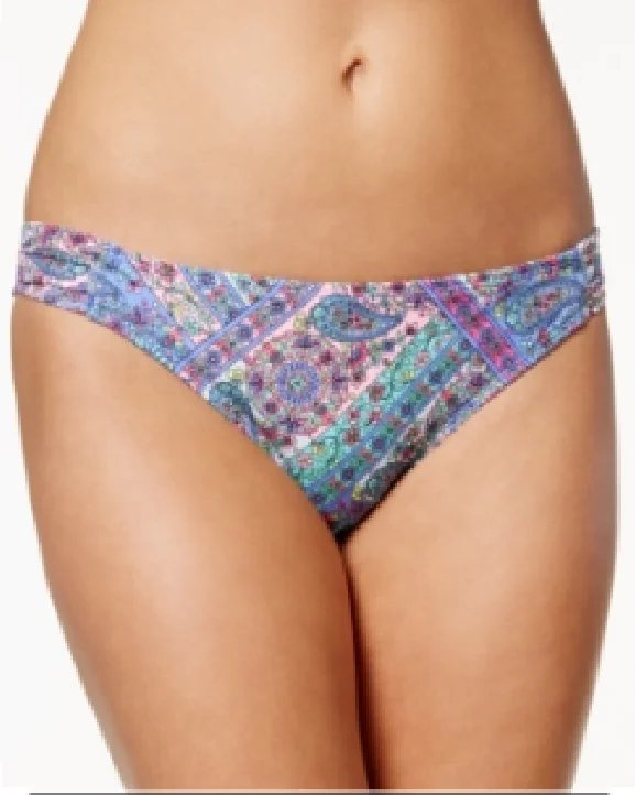 California Waves Junior's Printed Side-Tab Bikini Bottom, Multi, XS