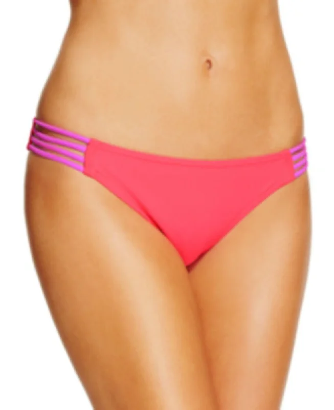 Hula Honey Juniors' Strappy Hipster Bikini Bottom, Pink, XS