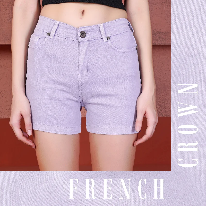 Lavender Purple Women Denim Shorts