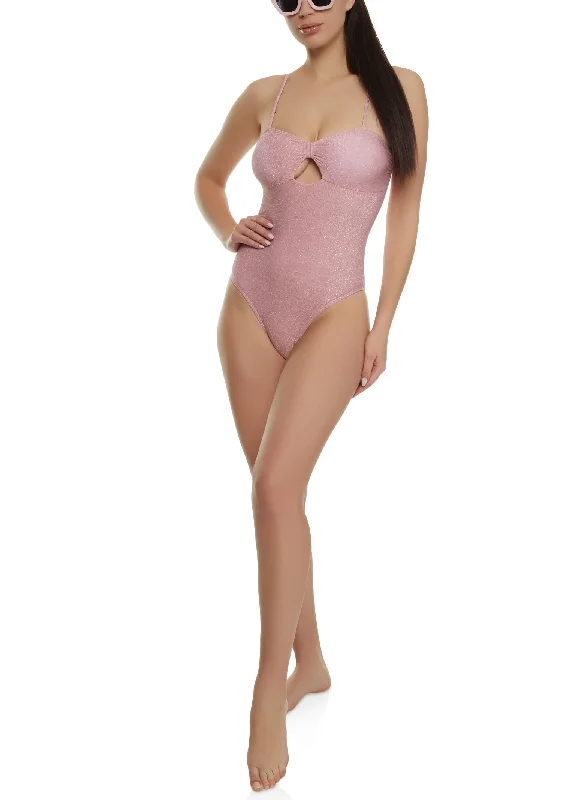 Lurex Keyhole One Piece Swimsuit