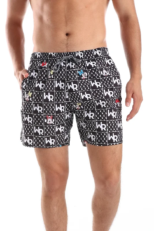 Side Pockets Crabs Patterned Shorts (1265) - White Rabbit