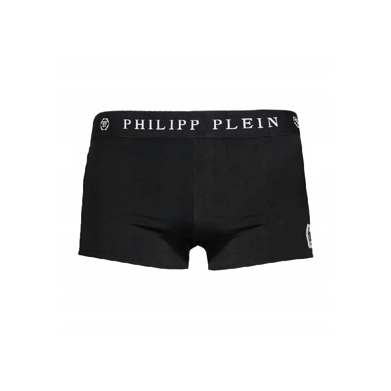 Sleek Black Designer Men's Swim Boxers