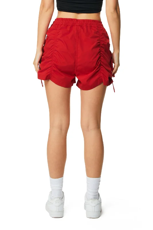 Utility Shirring Shorts - True Red