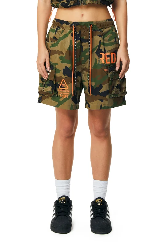 Utility Slouched Shorts - Wood Camo