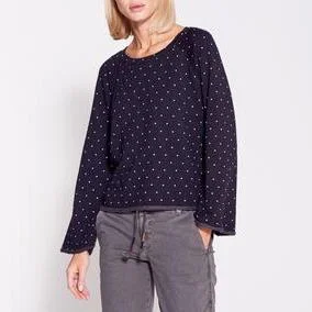 Dots Bell Sleeve Raglan (Soft Black)