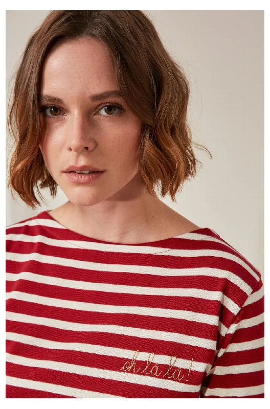 Oh La La Sailor Top (Red/Off White)