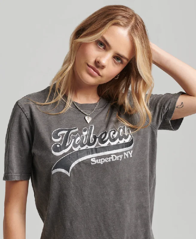 Embellished Graphic Logo T Shirt | Jet Black