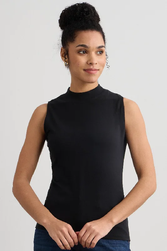 Women's Organic Sleeveless Mock Neck Top