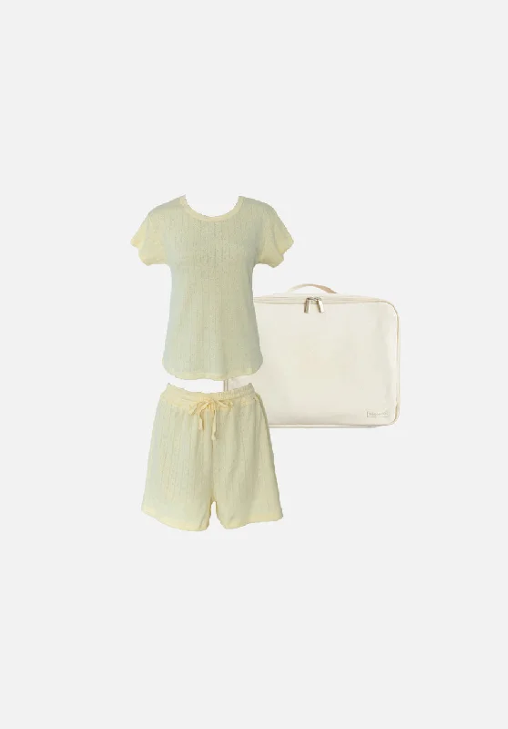 Gift Pack - Sky Cap Sleeve Fitted T-Shirt & Jordy Shorts - Butter Pointelle