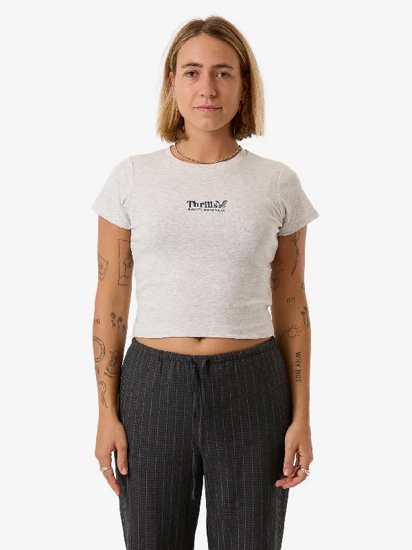 Thrills Workwear Embro Mini Tee - White Marle