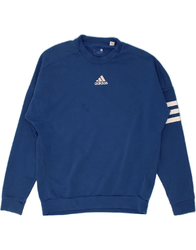 ADIDAS Mens Graphic Sweatshirt Jumper Small Blue