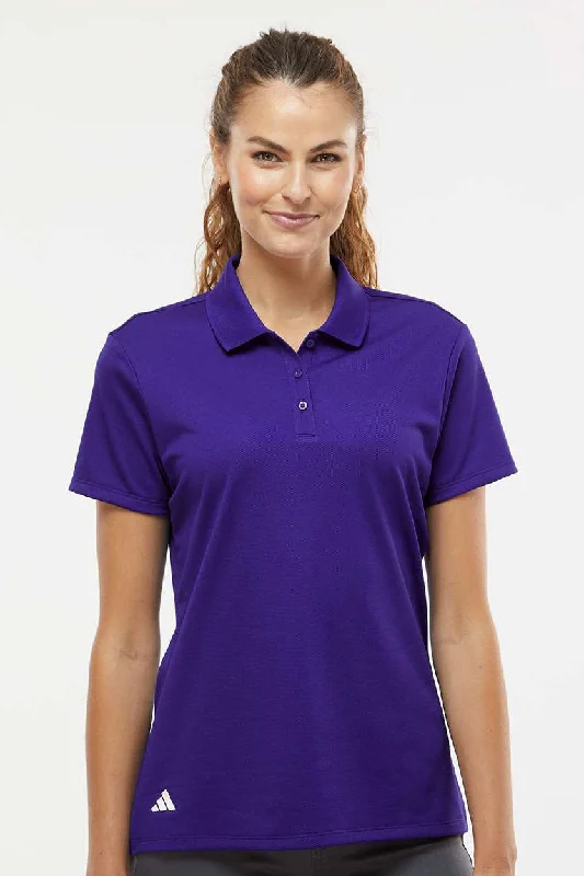 Adidas Womens UV Protection Short Sleeve Polo Shirt - Collegiate Purple - NEW