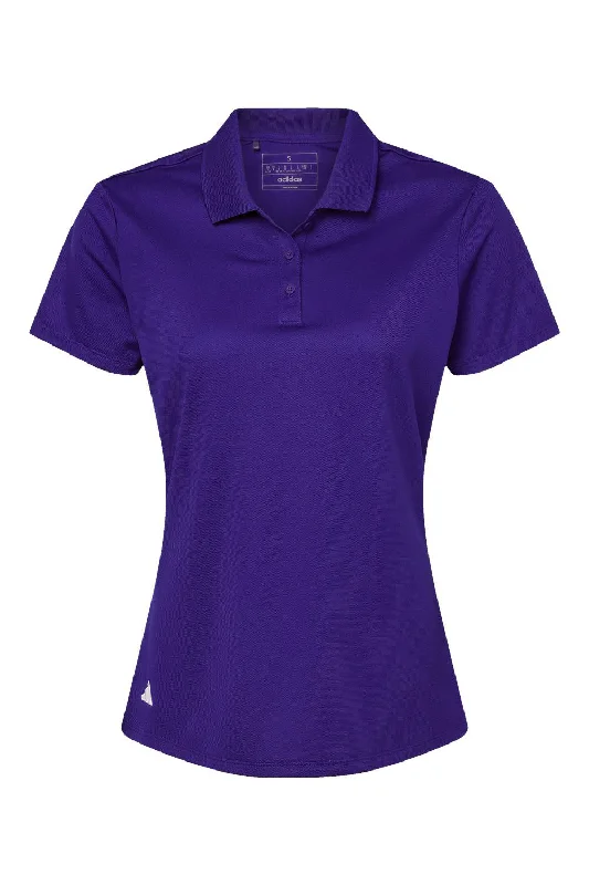 Adidas Womens UV Protection Short Sleeve Polo Shirt - Collegiate Purple - NEW