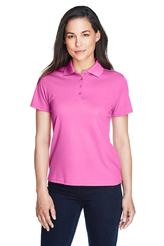 Core 365 Womens Origin Performance Moisture Wicking Short Sleeve Polo Shirt - Charity Pink