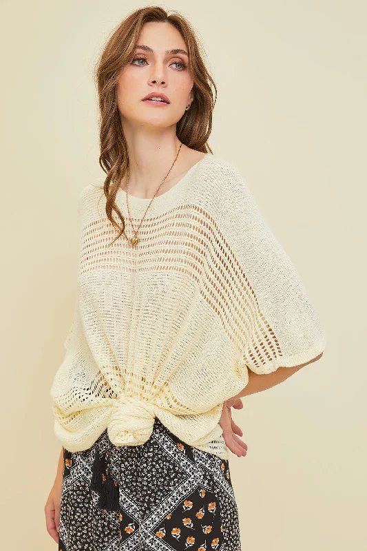 Cream Knit Top