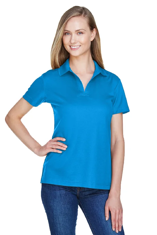 Devon & Jones Womens CrownLux Performance Moisture Wicking Short Sleeve Polo Shirt - Ocean Blue