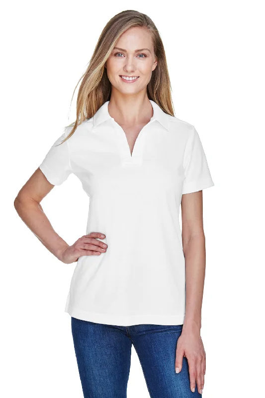 Devon & Jones Womens CrownLux Performance Moisture Wicking Short Sleeve Polo Shirt - White