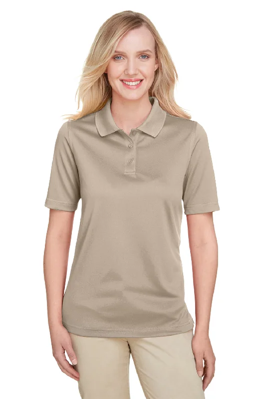 Harriton Womens Advantage Performance Moisture Wicking Short Sleeve Polo Shirt - Khaki