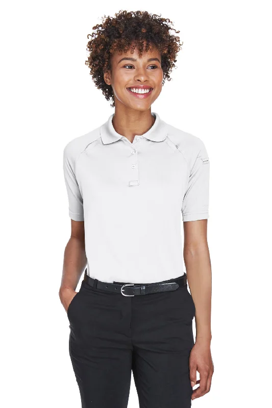 Harriton Womens Advantage Tactical Moisture Wicking Short Sleeve Polo Shirt - White