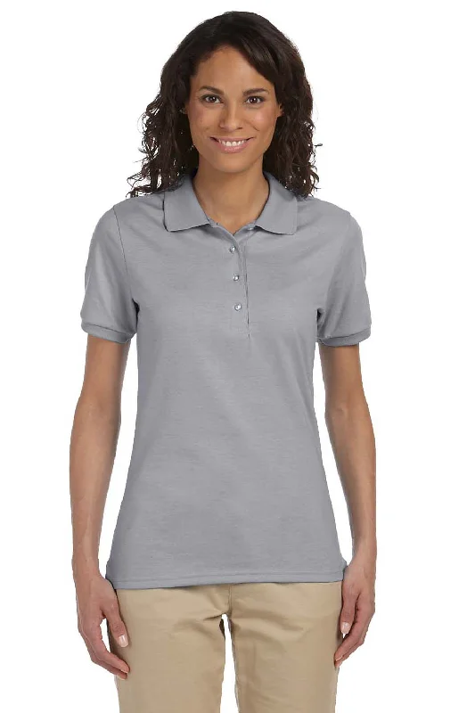 Jerzees Womens SpotShield Stain Resistant Short Sleeve Polo Shirt - Oxford Grey