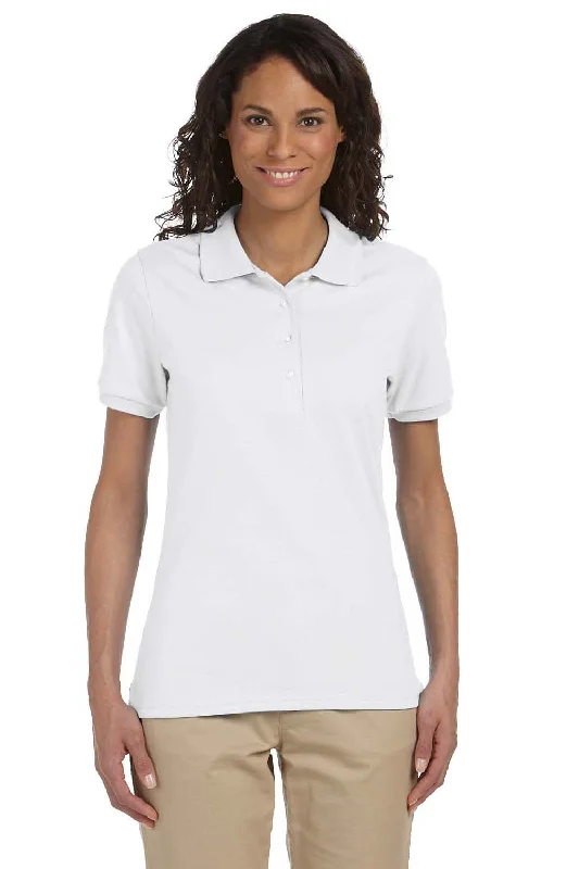 Jerzees Womens SpotShield Stain Resistant Short Sleeve Polo Shirt - White