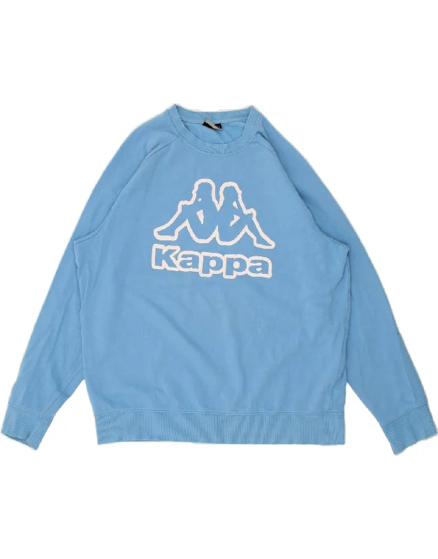 KAPPA Mens Graphic Sweatshirt Jumper 2XL Blue Cotton