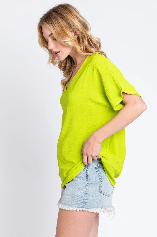 Lime Short Sleeve Blouse