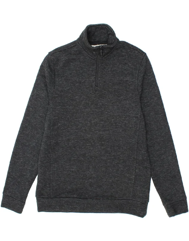 MOUNTAIN WAREHOUSE Mens Zip Neck Sweatshirt Jumper Large Grey Flecked