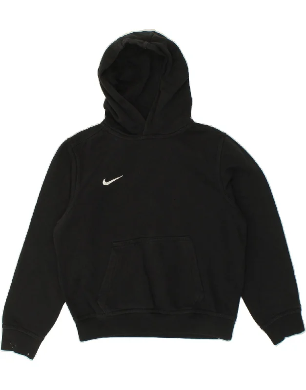 NIKE Boys Hoodie Jumper 10-11 Years Medium Black