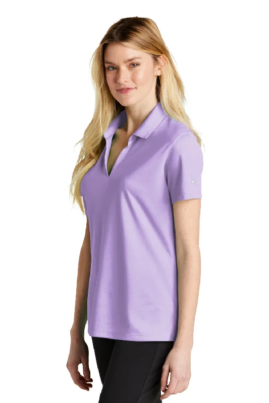 Nike Womens Dri-Fit Moisture Wicking Micro Pique 2.0 Short Sleeve Polo Shirt - Urban Lilac Purple