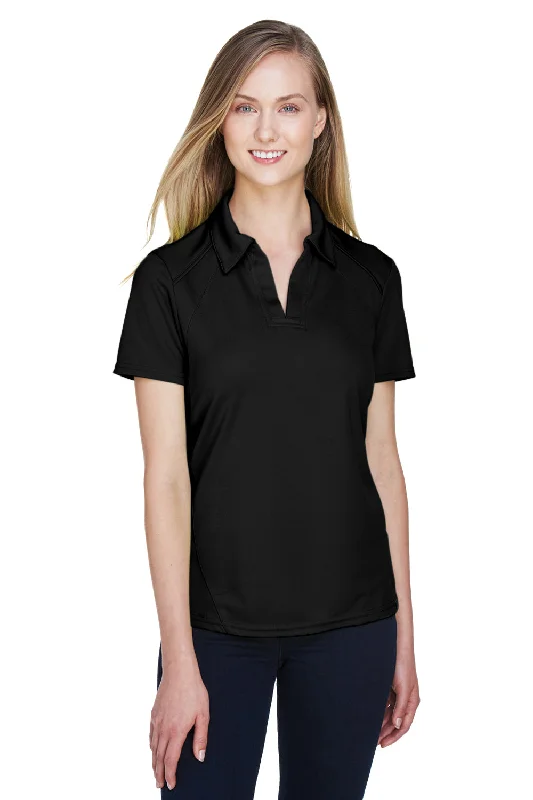 North End Womens Sport Red Performance Moisture Wicking Short Sleeve Polo Shirt - Black