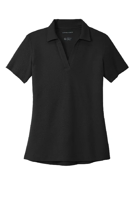 Port Authority Womens C-FREE Pique Short Sleeve Polo Shirt - Black