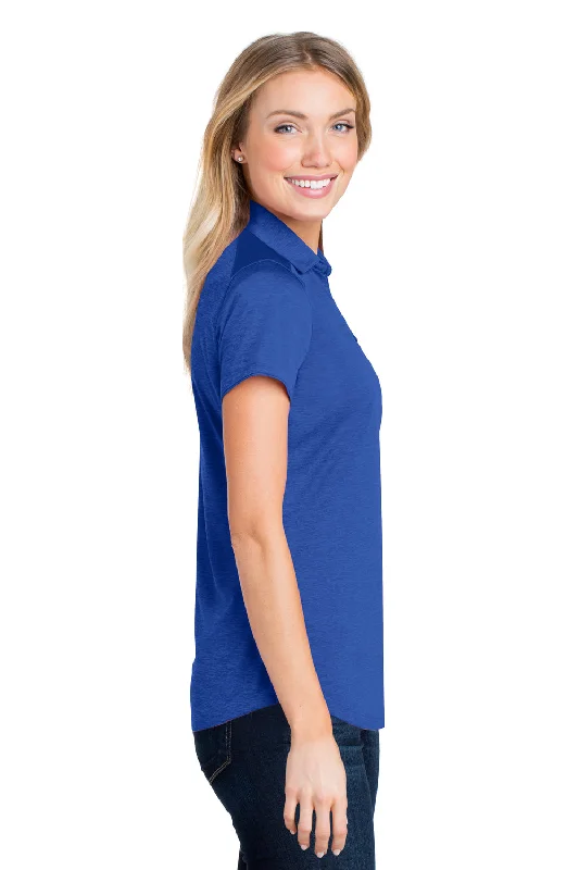 Port Authority Womens Digi Heather Performance Moisture Wicking Short Sleeve Polo Shirt - True Royal Blue